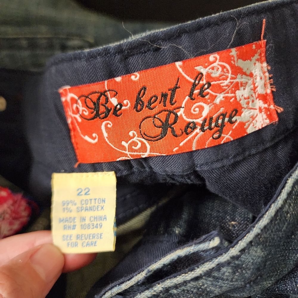 BeBert La Rouge Peace Sign Rhinestone Jeans Size 22‎ - Picture 8 of 8